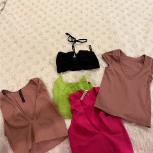 Urban Outfitters Crop Tops - Black, Green, Pink, and Brown